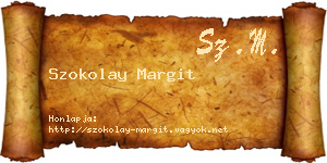 Szokolay Margit névjegykártya