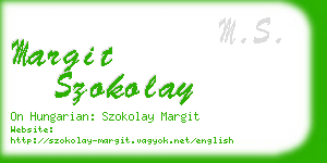 margit szokolay business card